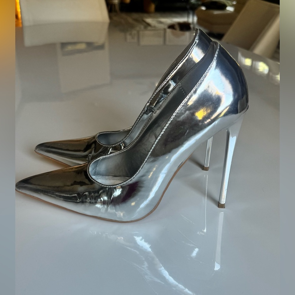 Elegant silver high heels shoes for night out ,Christmas party by Simmi London